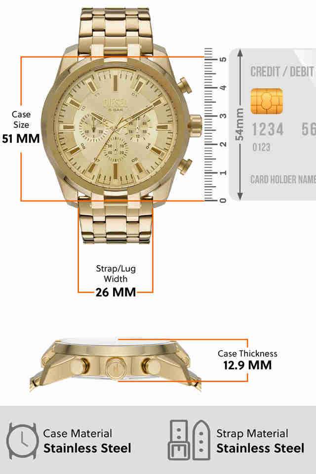 Buy DIESEL NoColour Split 12.9 mm Gold Dial Stainless Steel