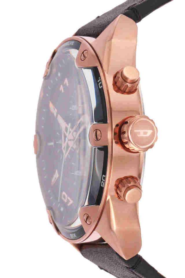 Buy DIESEL NoColour Mens 49 mm Spiked Black Dial Leather