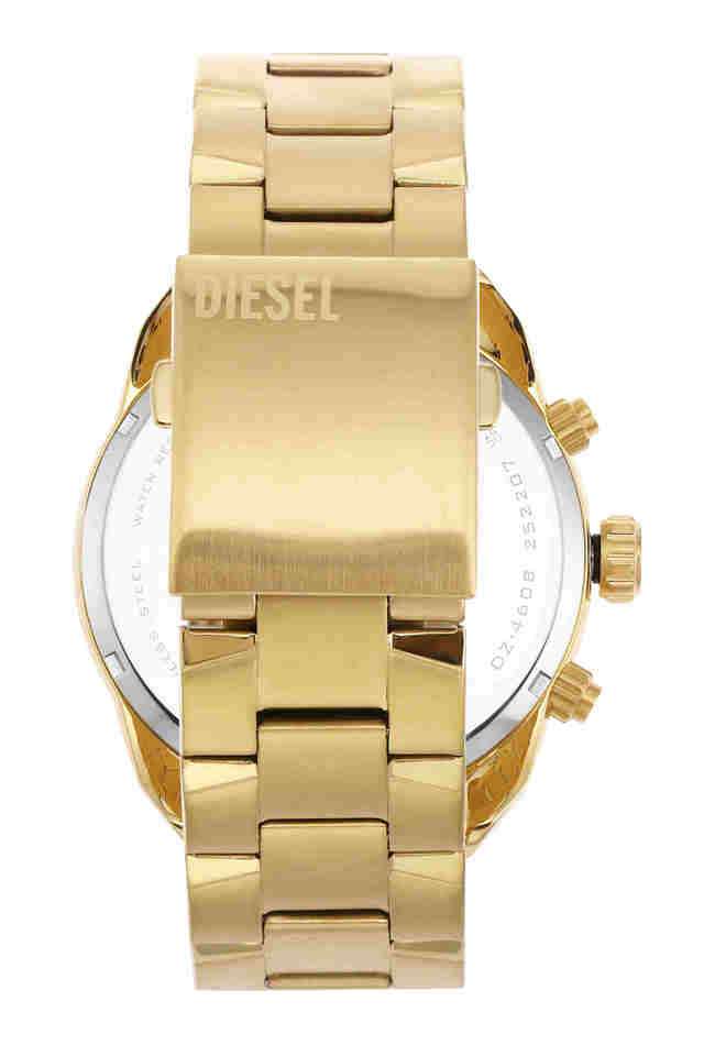 Mens-49-mm-Spiked-Gold-Dial-Stainless-Steel-Chronograph-Watch---DZ4608I
