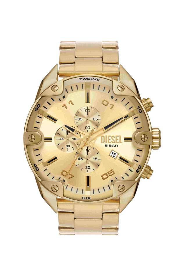 Spiked-49-mm-Gold-Dial-Stainless-Steel-Chronograph-Wrist-Watch-for-Men---DZ4608