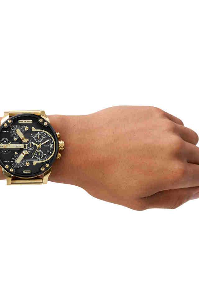 Buy DIESEL Black Daddy 57 mm Black Dial Stainless Steel