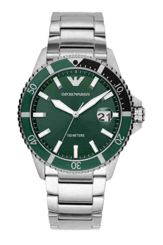 Mens-42-mm-Diver-Green-Dial-Stainless-Steel-Analogue-Watch---AR11338