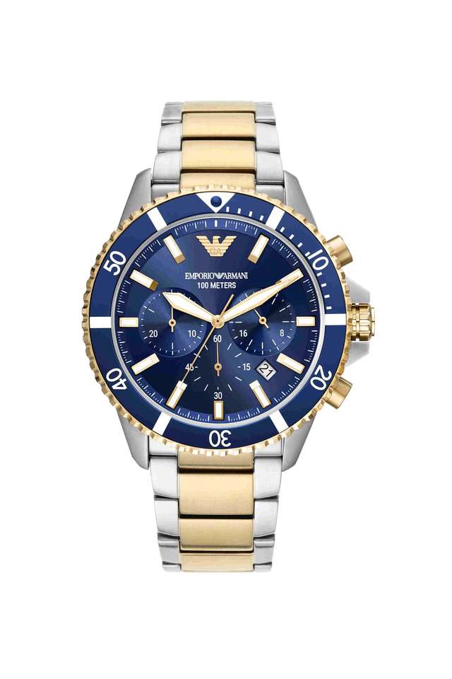 Quartz-43-mm-Blue-Dial-Stainless-Steel-Chronograph-Wrist-Watch-for-Men---AR11362