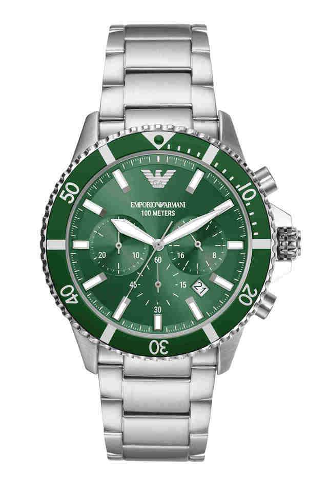 Mens-43-mm-Green-Dial-Stainless-Steel-Chronograph-Watch---AR11500