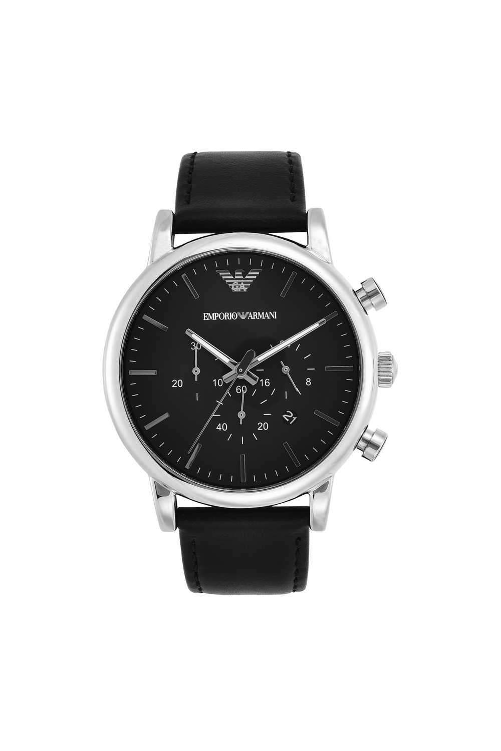 Luigi-Men-s-46-mm-Analogue-Quartz-Watch---Black-Dial-with-Black-Leather-Strap-(WFIEAAR1828N)