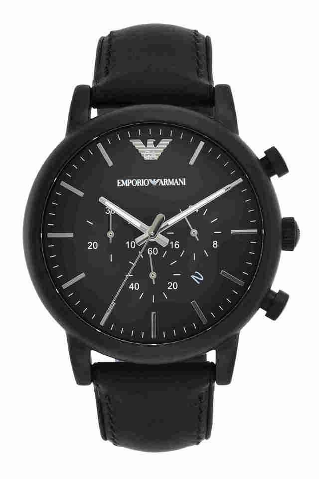 Mens-Luigi-Black-Dial-Chronograph-Watch---AR1970