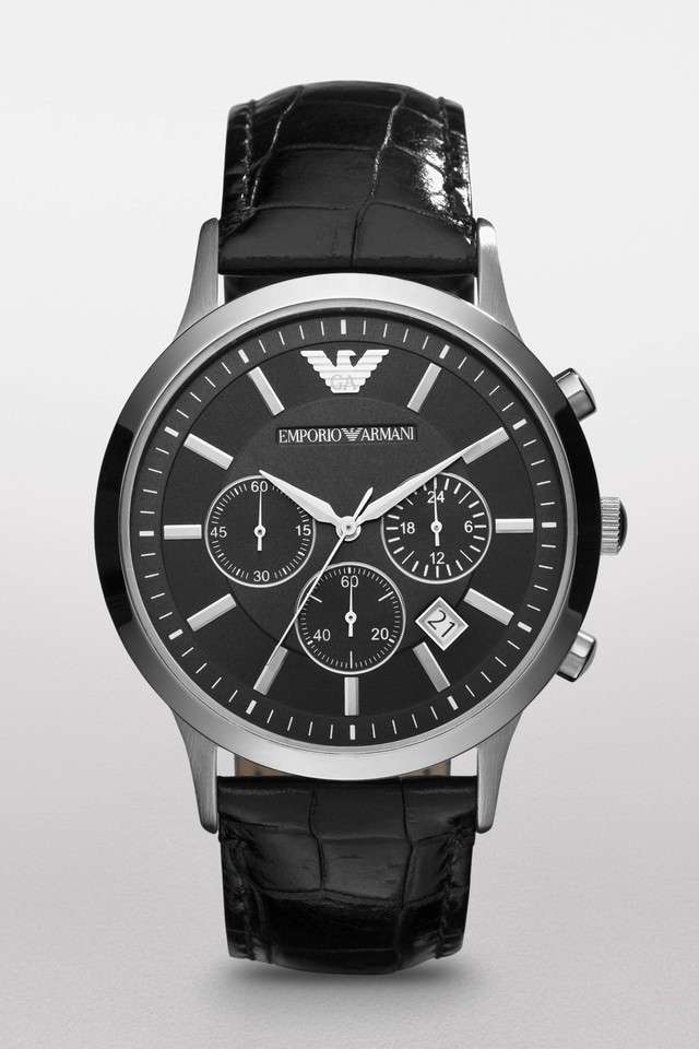 Mens-Chronograph-Leather-Watch
