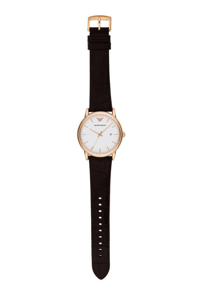 Buy Emporio Armani NoColour Mens Luigi Analogue Leather Watch