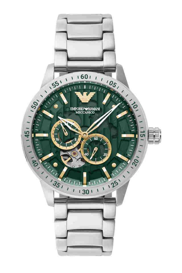 Mens-43-mm-Mario-Green-Dial-Stainless-Steel-Analog-Watch---AR60053