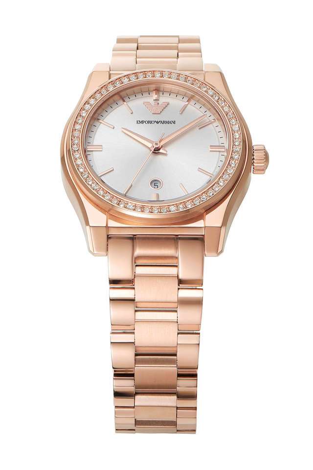 Federica-Women-s-32mm-Analogue-Quartz-Watch---Silver-Dial-with-Rose-Gold-Stainless-Steel-Strap-(AR11558)