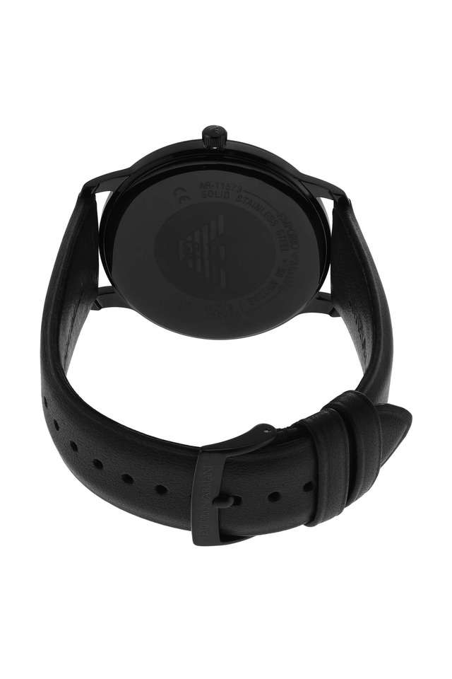 Buy Emporio Armani Black 42 mm Black Dial Leather Analog Watch For