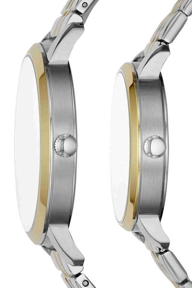 Lux-Luther-44-mm-Silver-Dial-Stainless-Steel-Analogue-Unisex-Wrist-Watch---BQ2467SET