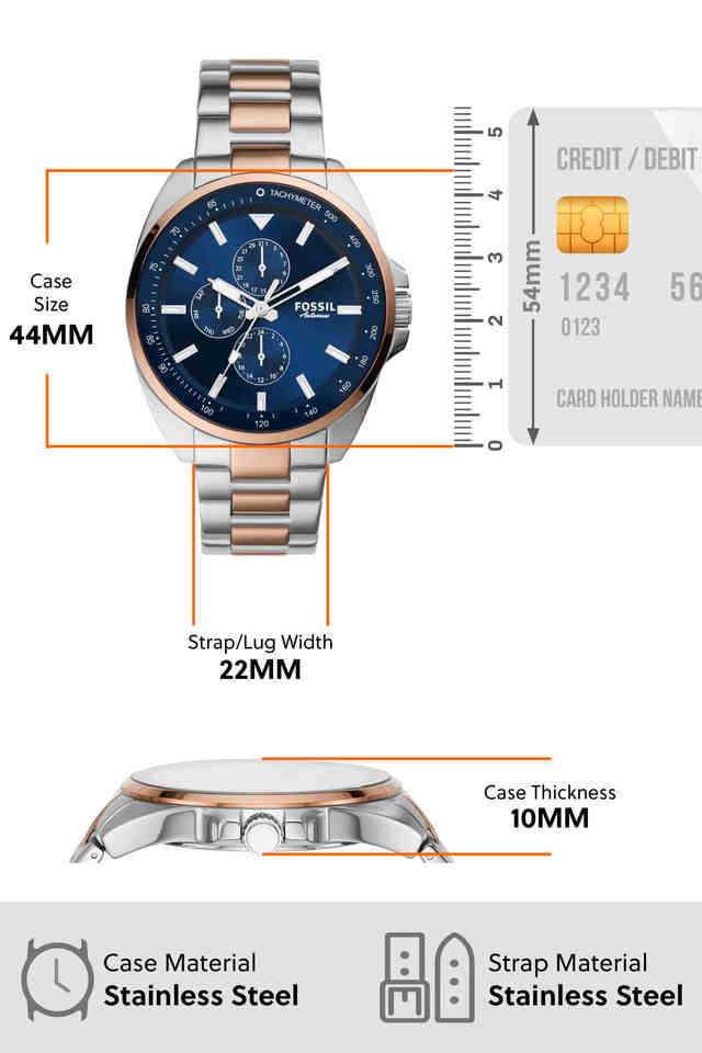 Buy Fossil NoColour Mens 44 mm Autocross Blue Dial Stainless Steel