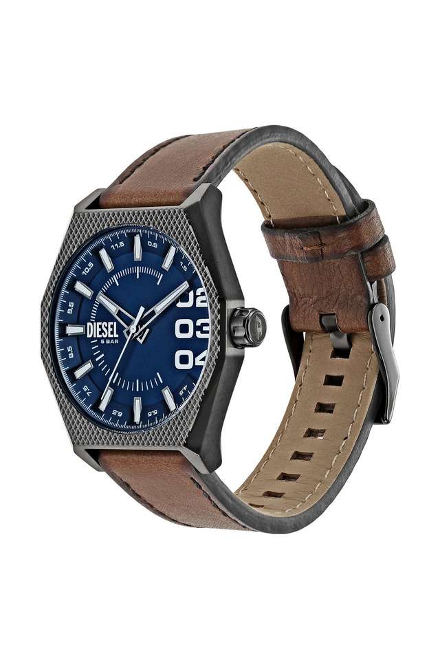 Buy DIESEL NoColour Scraper 44 mm Blue Dial Leather Analog Watch