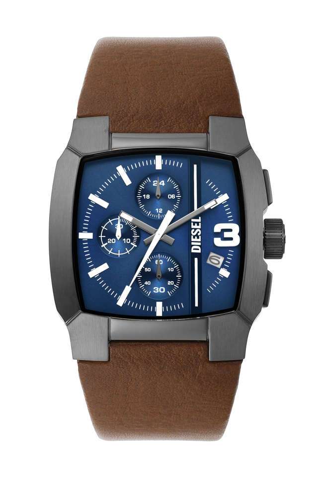 Buy DIESEL NoColour Cliffhanger 40 mm Blue Dial Leather