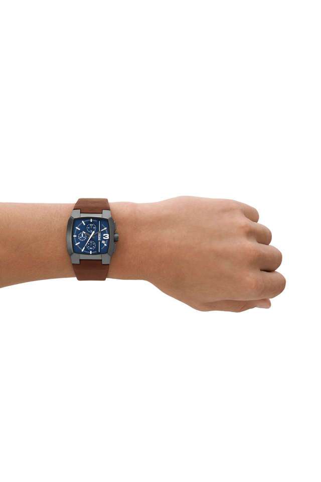 Buy DIESEL NoColour Cliffhanger 40 mm Blue Dial Leather