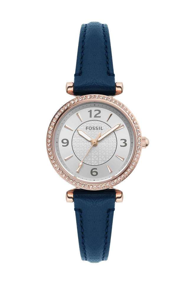 Buy Fossil NoColour Carlie 28 mm Silver Dial Leather Analog Watch