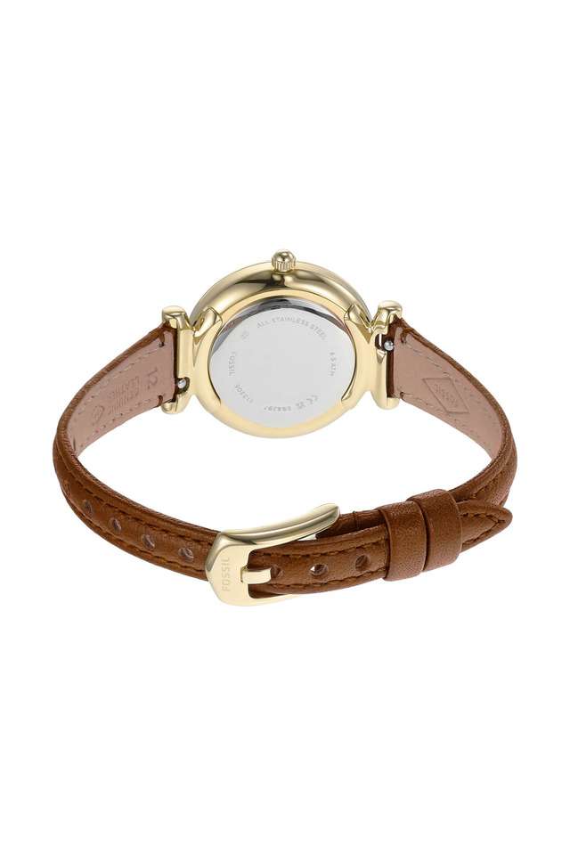 Buy Fossil NoColour Carlie 28 mm Silver Dial Leather Analog Watch