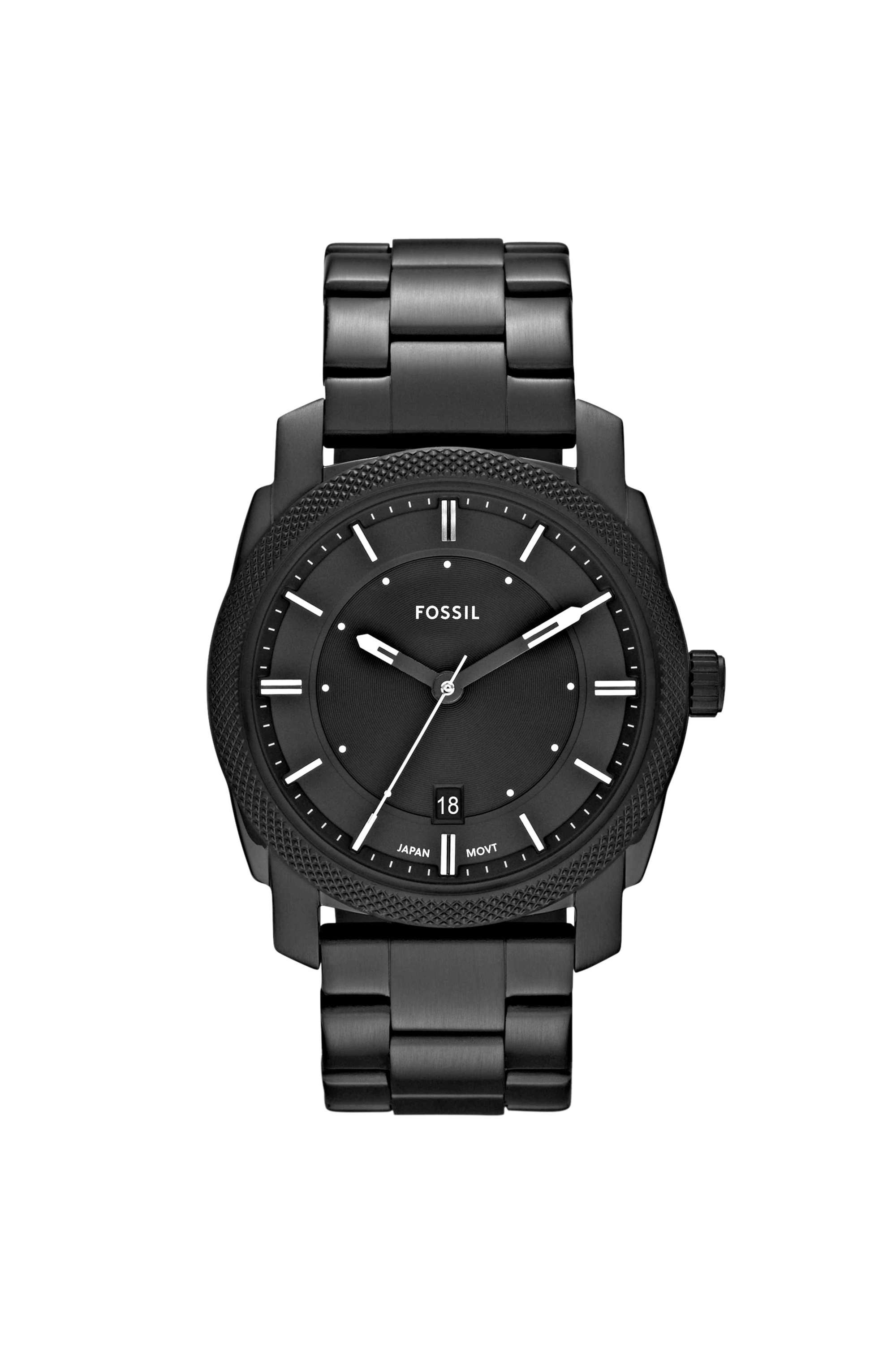 Machine-42-mm-Black-Dial-Stainless-Steel-Analogue-Watch-For-Men---FS4775