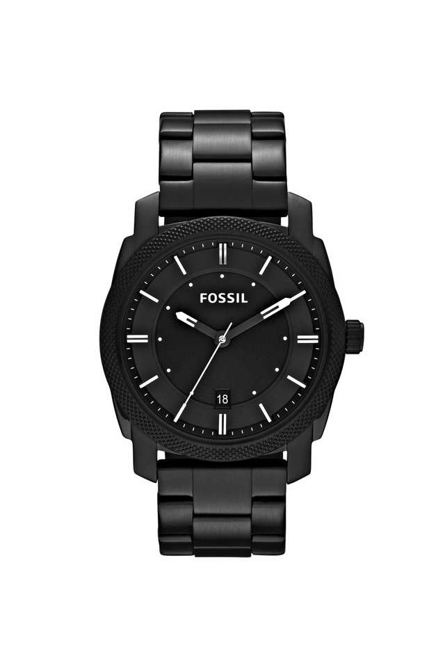 Machine-42-mm-Black-Dial-Stainless-Steel-Analogue-Wrist-Watch---FS4775