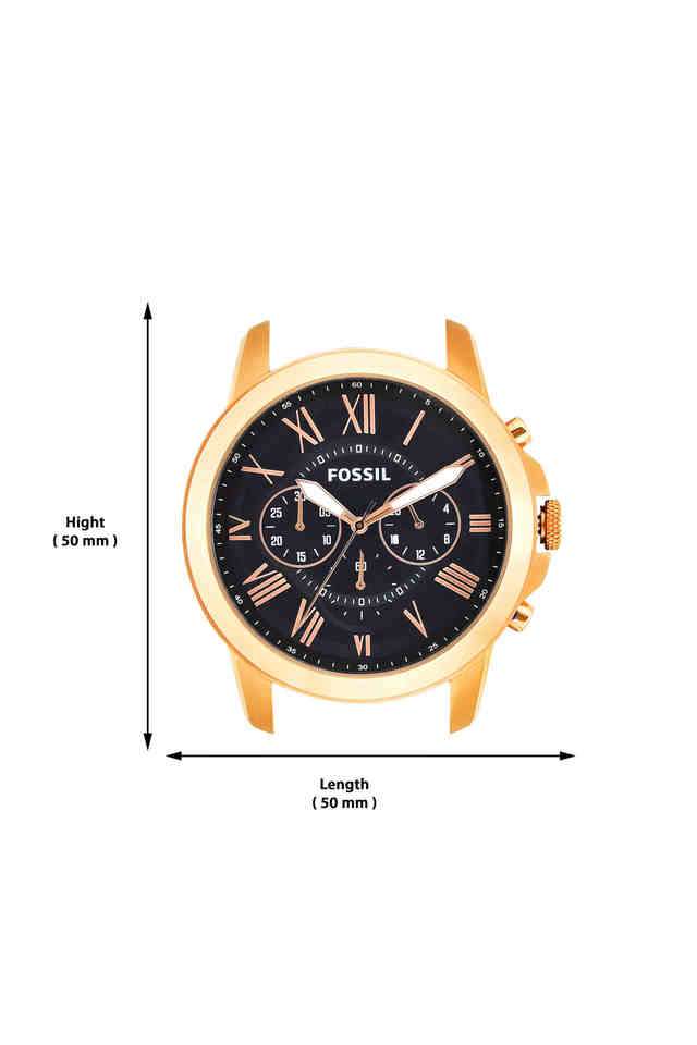 Buy Fossil NoColour Mens 44 mm Grant Blue Dial Leather Chronograph