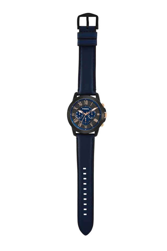 Buy Fossil NoColour Mens 44 mm Grant Multi-Colour Dial Leather