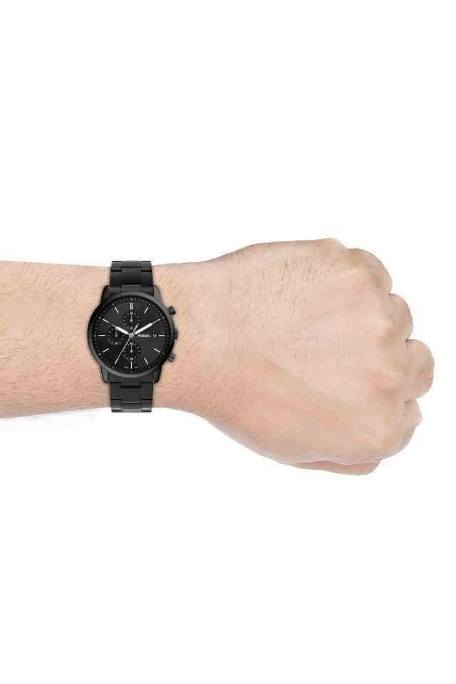 Buy Fossil NoColour Mens 42 mm Minimalist Black Dial Stainless