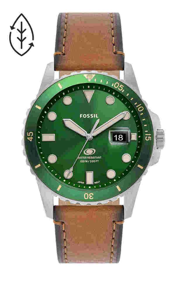 Mens-42-mm-Fossil-Blue-Green-Dial-Leather-Analog-Watch---FS5946I