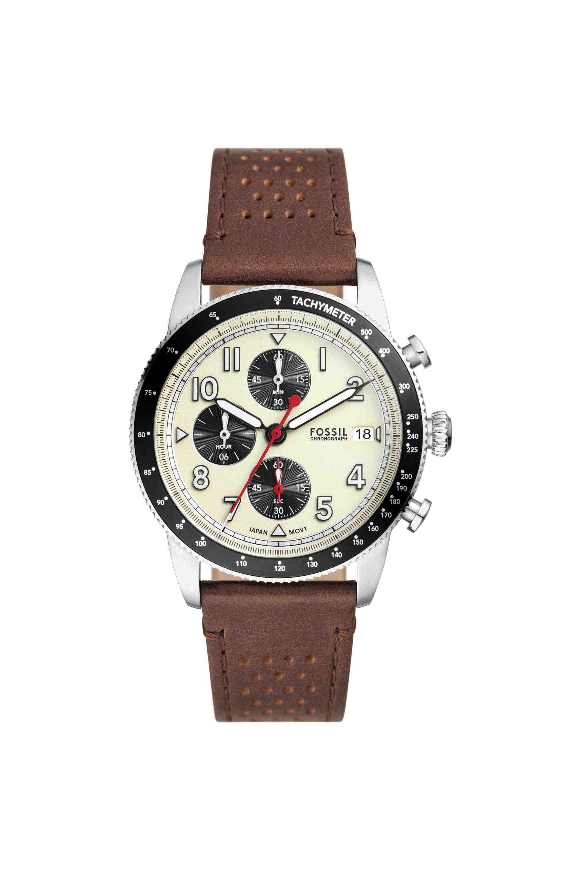 Sport-Tourer-42-mm-Beige-Dial-Leather-Chronograph-Watch-For-Men---FS6042