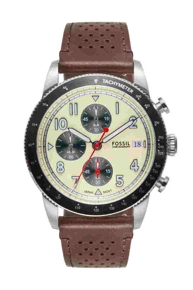 Sport-Tourer-42-mm-Beige-Dial-Leather-Chronograph-Wrist-Watch-for-Men---FS6042I