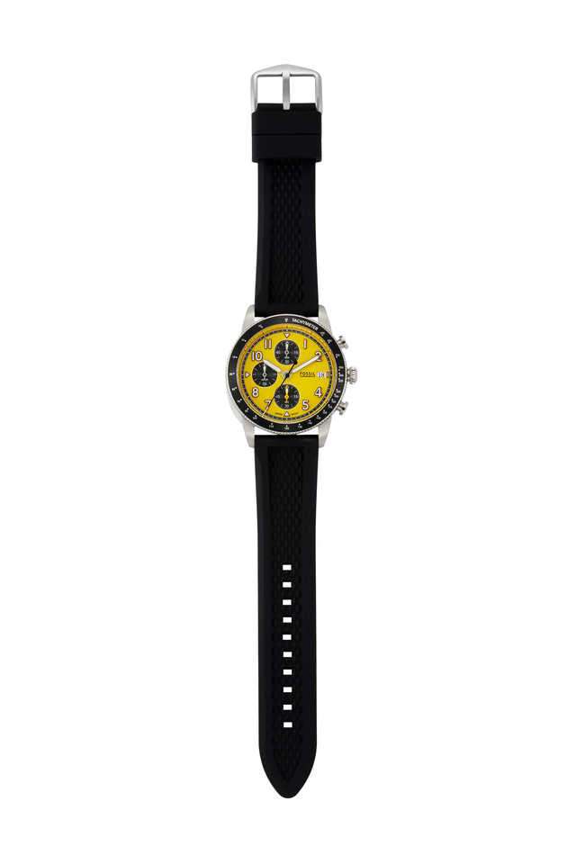 Sport-Tourer-42-mm-Yellow-Dial-Silicone-Chronograph-Wrist-Watch-for-Men---FS6044I