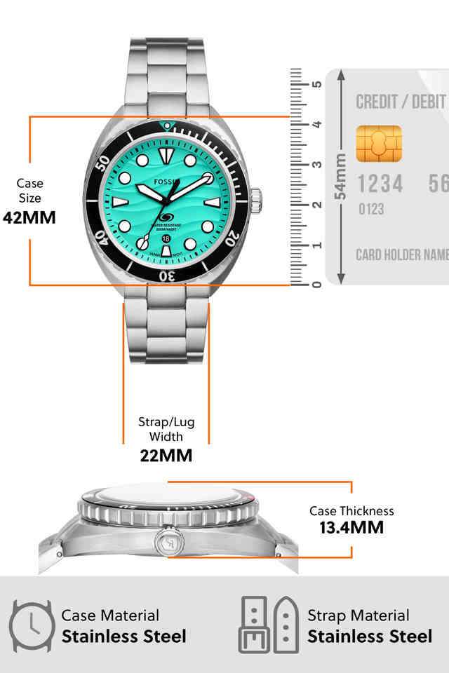 【オブレイ】純銀クオーツ Buy Fossil NoColour Breaker 42 mm Green Dial Stainless Steel