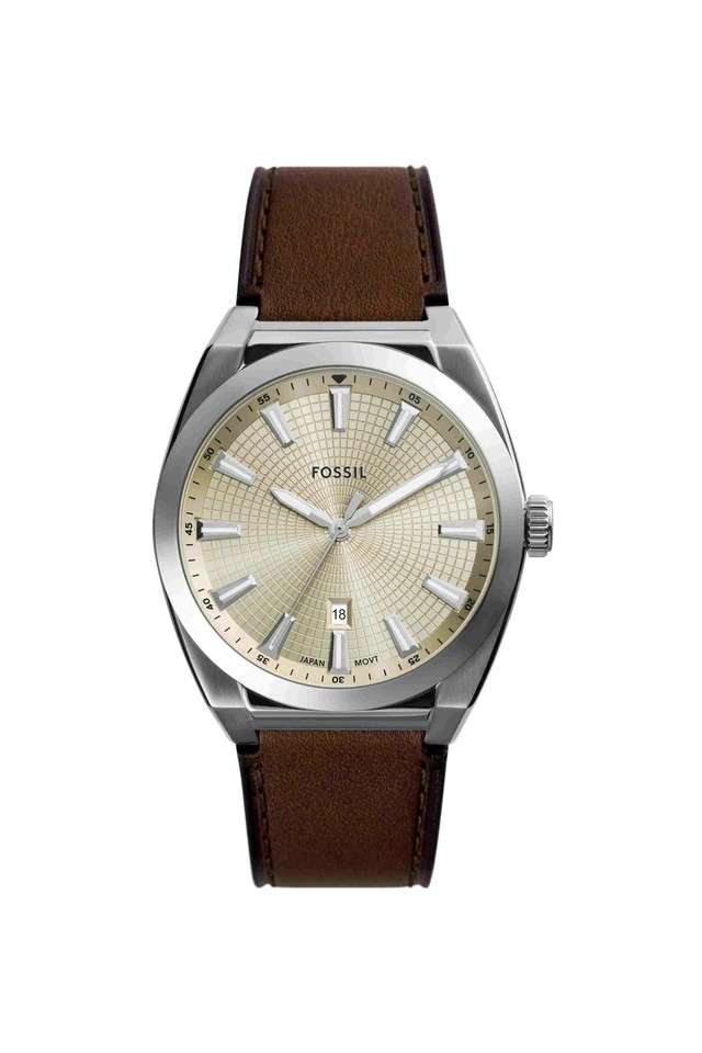 Everett-42-mm-Beige-Dial-Leather-Analogue-Watch-for-Men---FS6071