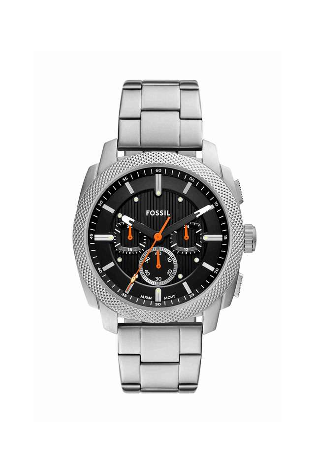 Machine-44-mm-Black-Dial-Stainless-Steel-Chronograph-Watch-for-Men---FS6095I