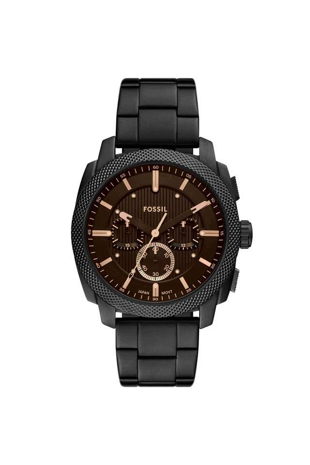 Machine-44-mm-Black-Dial-Stainless-Steel-Chronograph-Watch-for-Men---FS6097I