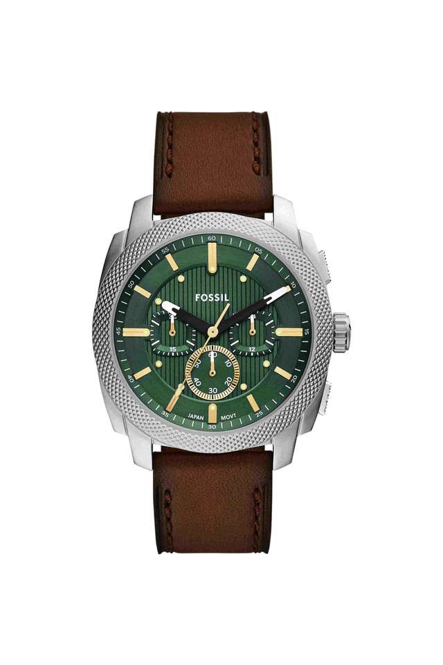 Machine-44-mm-Green-Dial-Leather-Chronograph-Watch-for-Men---FS6100I