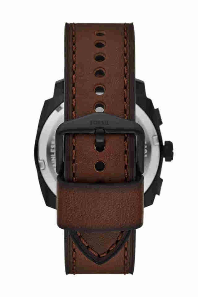 Machine-44-mm-Black-Dial-Leather-Chronograph-Watch-for-Men---FS6101I