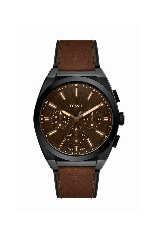 Everett-44-mm-Black-Dial-Leather-Chronograph-Watch-for-Men---FS6108I