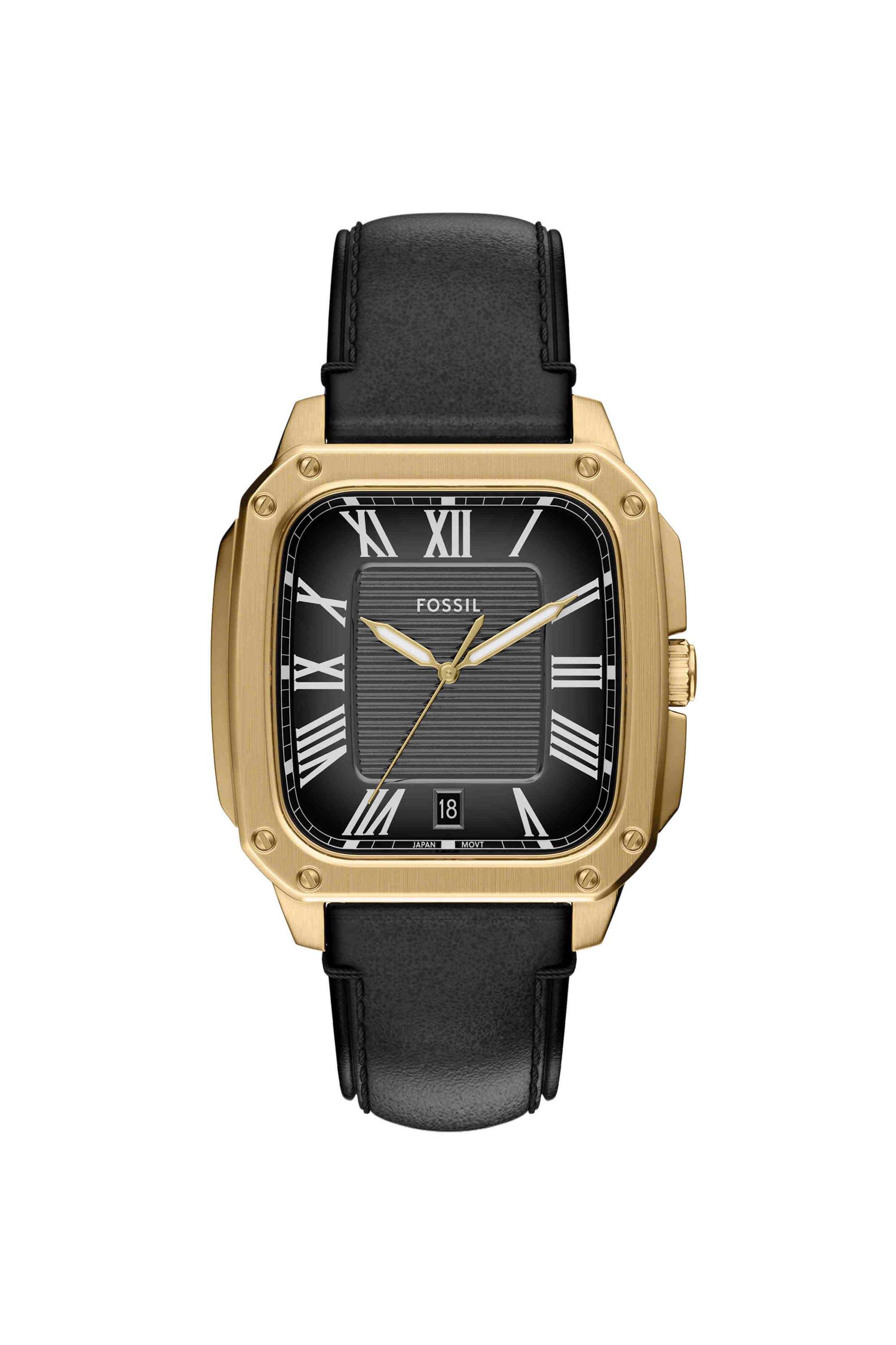 Crosby-42-mm-Black-Dial-Leather-Analogue-Watch-For-Men---FS6151