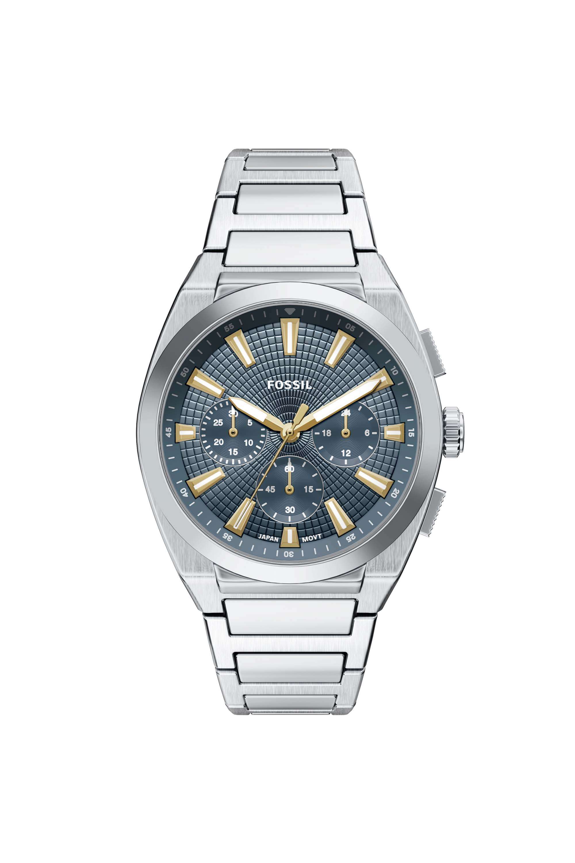 Everett-44-mm-Blue-Dial-Stainless-Steel-Chronograph-Watch-For-Men---FS6154