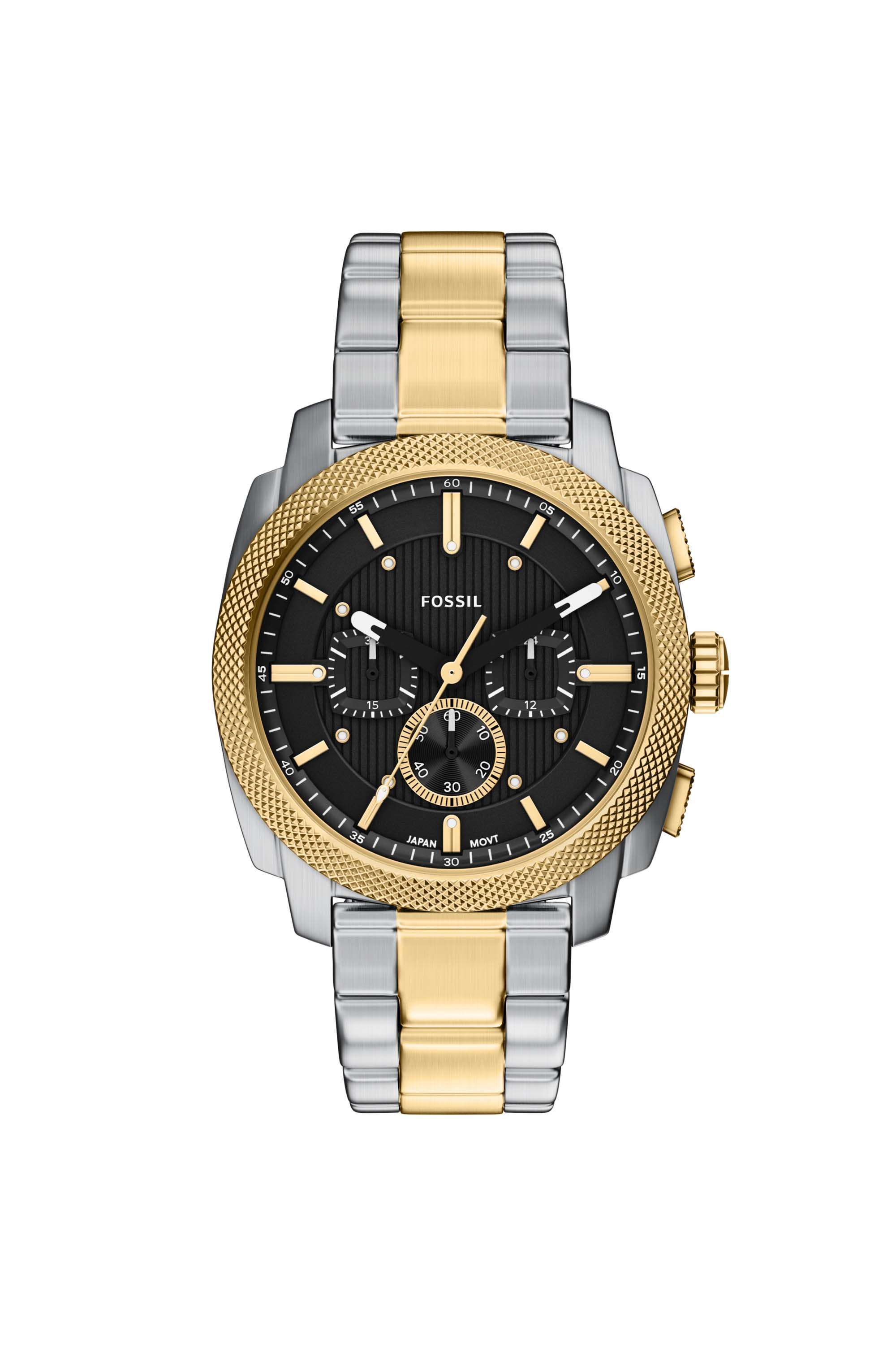 Machine-44-mm-Black-Dial-Stainless-Steel-Chronograph-Watch-For-Men---FS6159