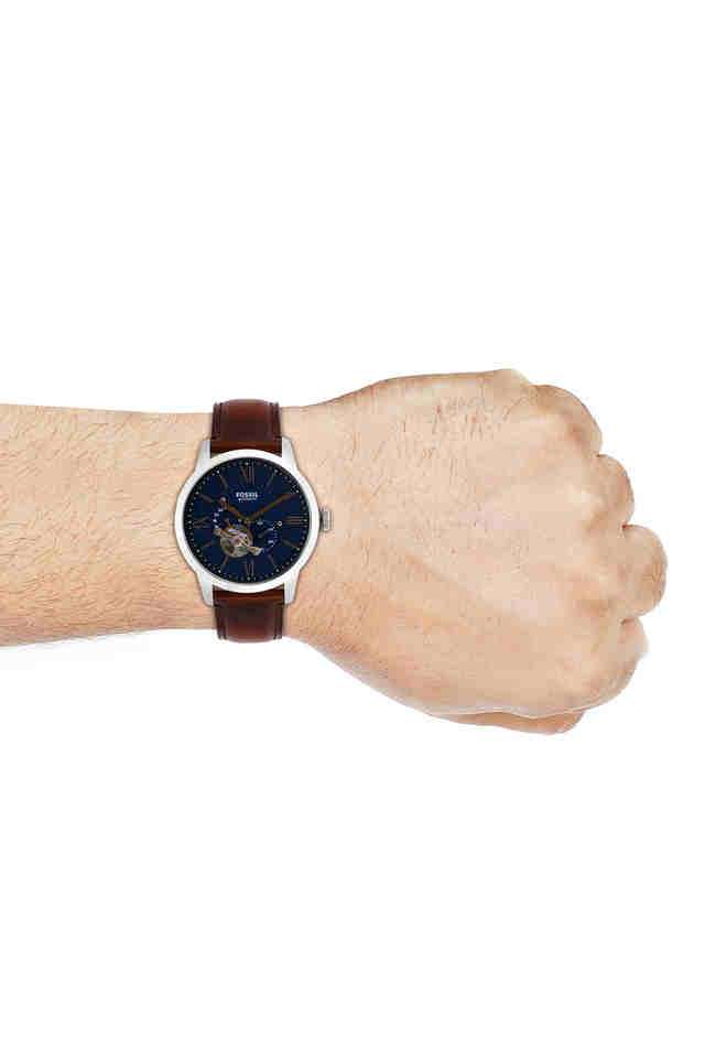 Buy Fossil NoColour Mens 44 mm Townsman Blue Dial Leather Analogue
