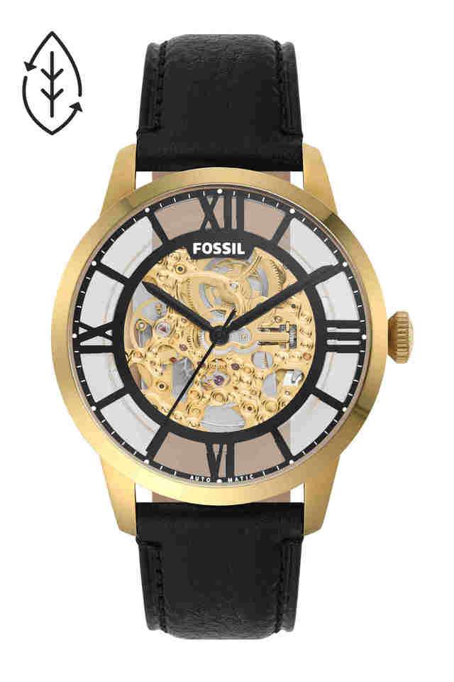 Buy Fossil NoColour Mens 44 mm Townsman Black Dial Leather Analog
