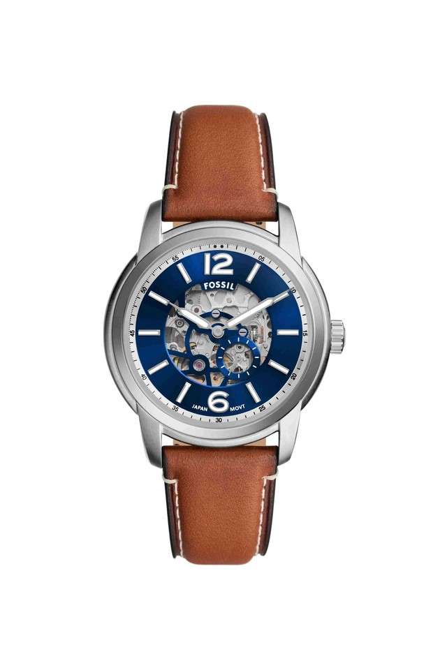 Fossil-Heritage-43-mm-Blue-Dial-Leather-Analogue-Watch-for-Men---ME3263