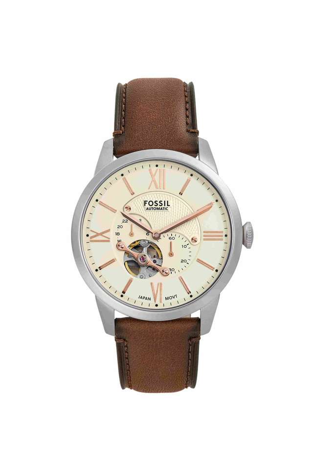 Townsman-44-mm-Beige-Dial-Leather-Chronograph-Wrist-Watch-for-Men---ME3266