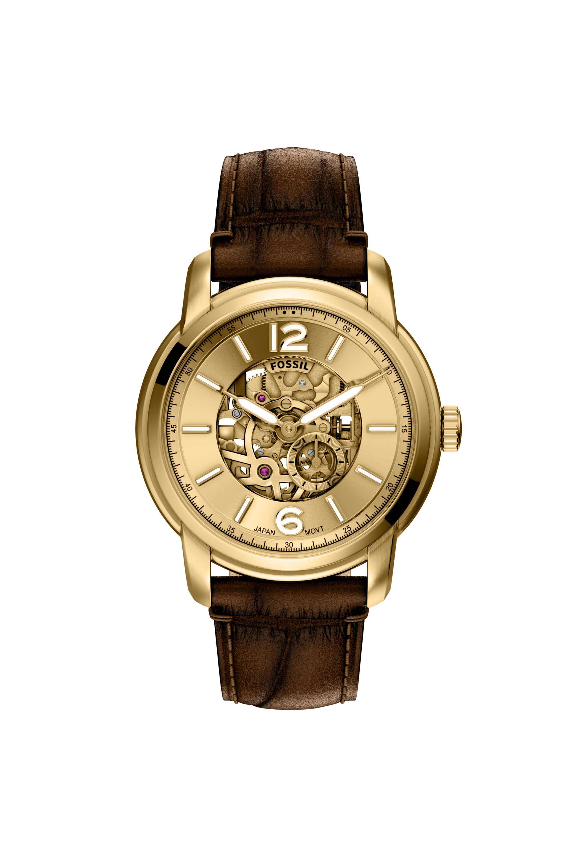 Heritage-44-mm-Gold-Dial-Leather-Analogue-Watch-For-Men---ME3279
