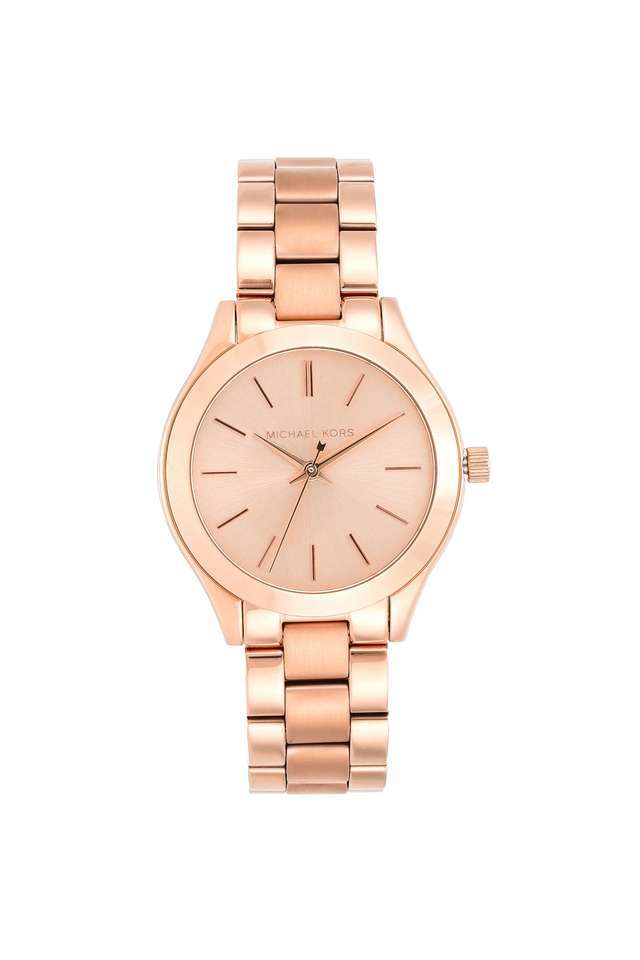 Womens-Mini-Slim-Runway-Rose-Gold-Dial-Stainless-Steel-Analogue-Watch---MK3513