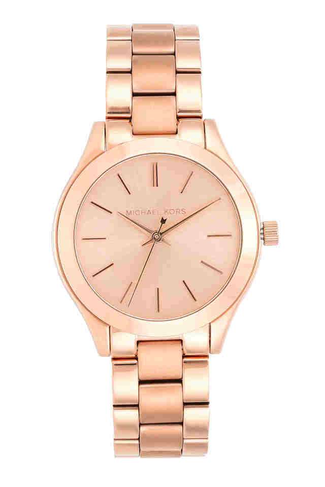 Womens-33-mm-Mini-Slim-Runway-Rose-Gold-Dial-Stainless-Steel-Analogue-Watch---MK3513