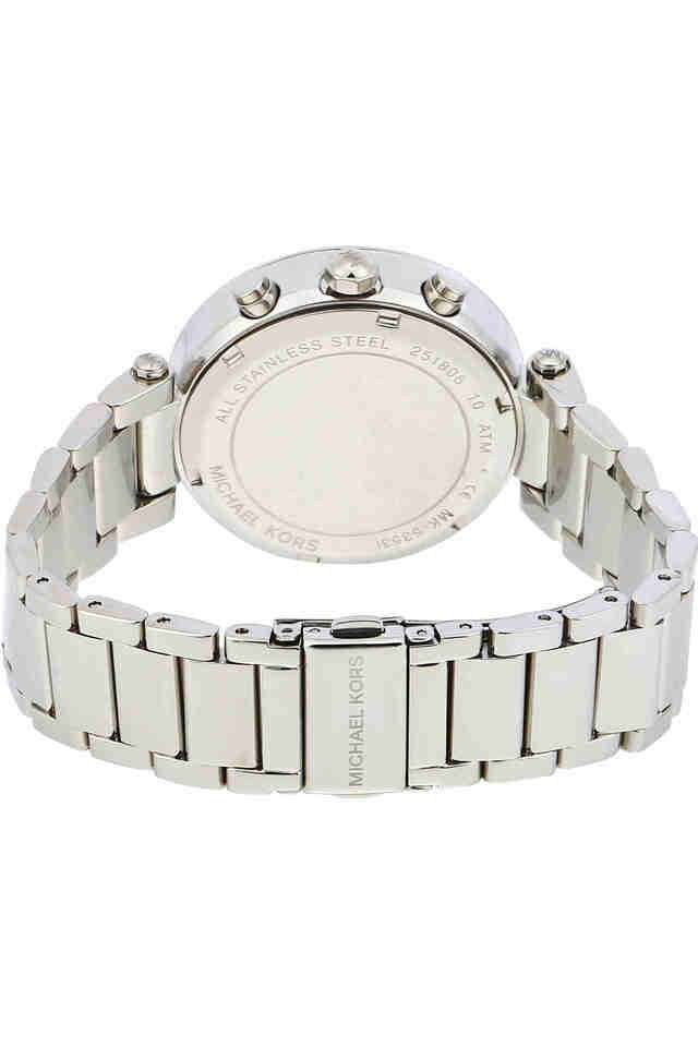 Parker-39-mm-Silver-Dial-Stainless-Steel-Chronograph-Wrist-Watch-for-Women---MK5353