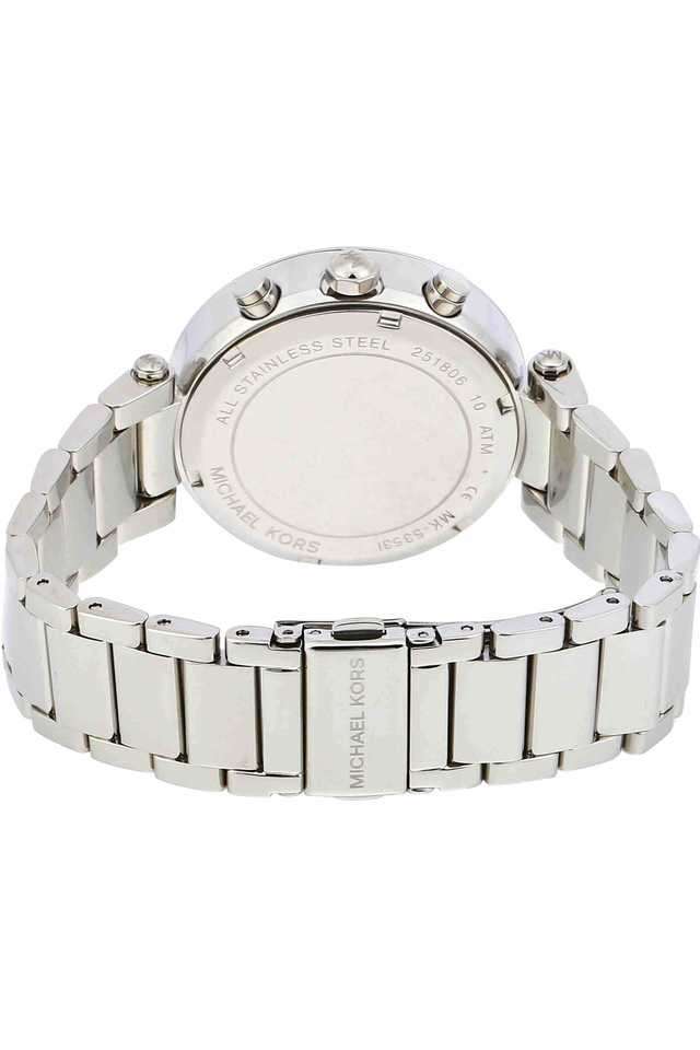 Parker-39-mm-Silver-Dial-Stainless-Steel-Chronograph-Wrist-Watch-for-Women---MK5353